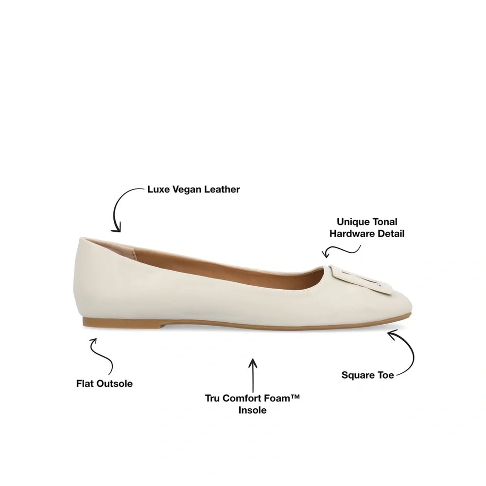 NWOT JOURNEE Collection Sz 7.5 Cream Women's BALLET Flats Make Fair Offer - Picture 6 of 8